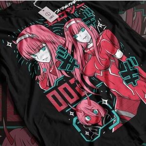Anime Darling In The Franxx Zero Two TShirt Manga NEW LRG Manga Women Men Games